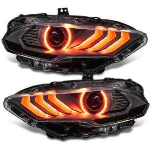 Ford Mustang Headlight Assembly - ORACLE Lighting - Black Series - Dynamic ColorSHIFT - `18-`23